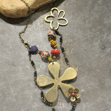 Loaded With Blooms Double Layered Flower Necklace